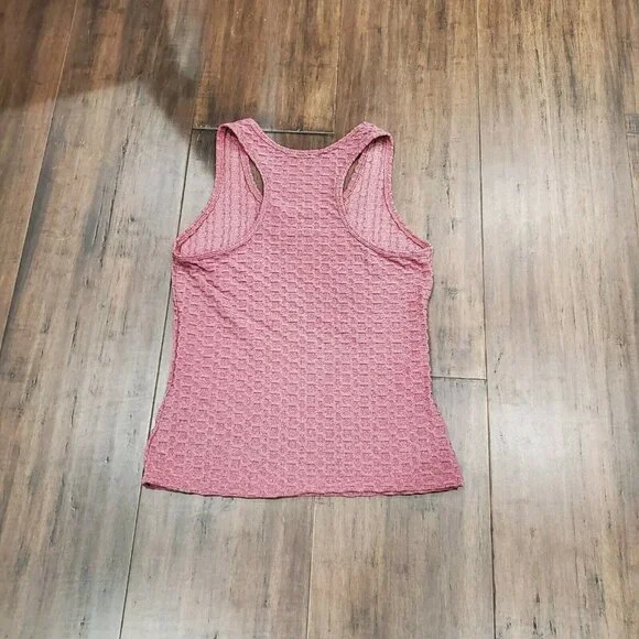 Womens Quilted Burgandy Tank Top Size L/XL Light Weight Summer Top Shirt - Picture 4 of 8